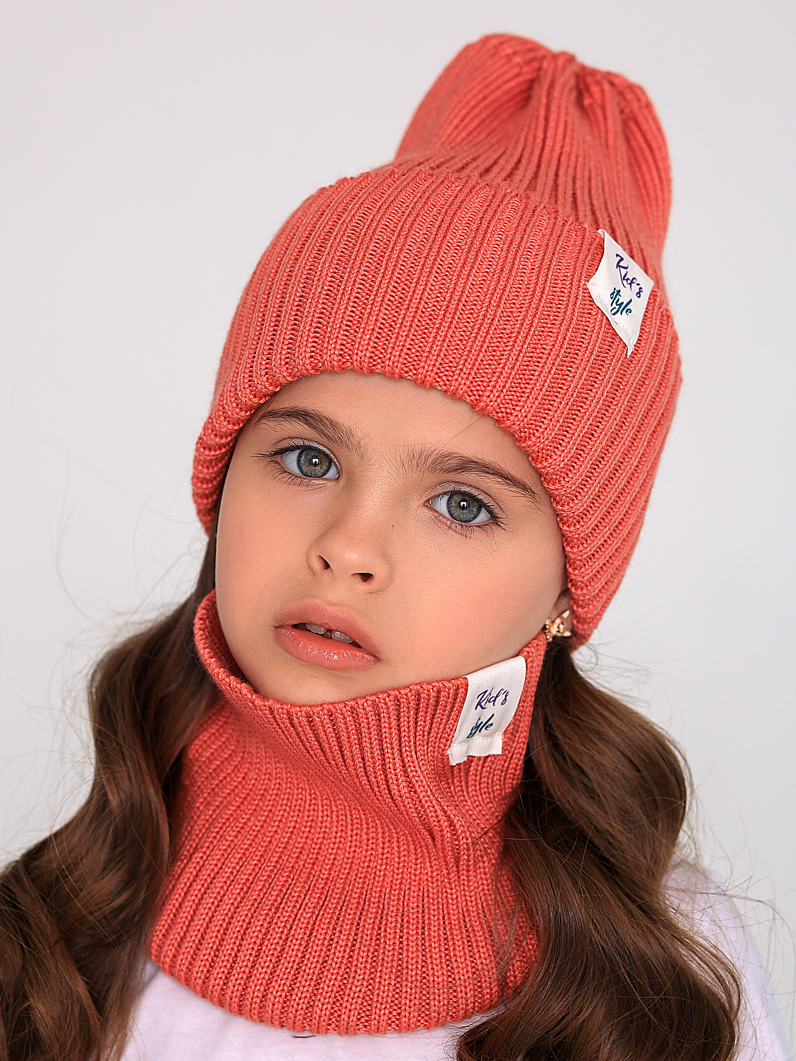 Шапка и снуд Nella Vitta NV20-Комплект/лосось - фото 1