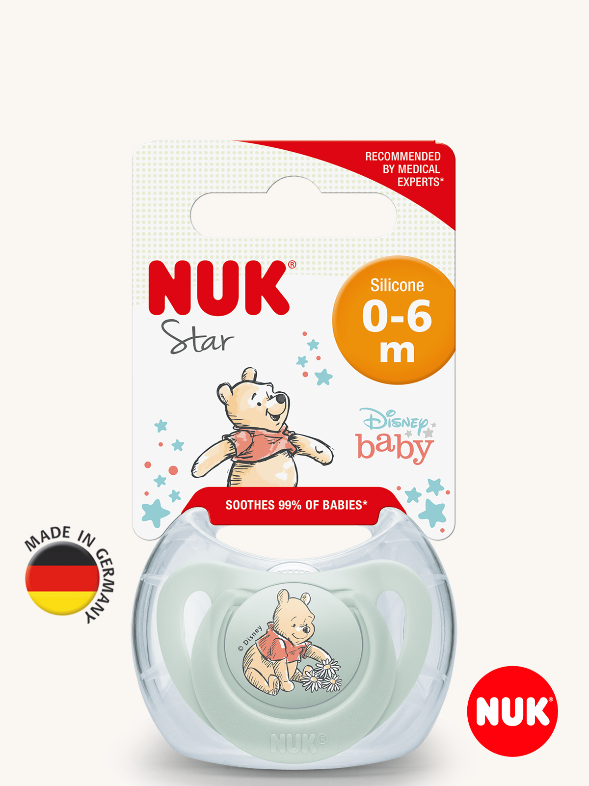 Пустышка Nuk силикон ортодонтическая от 0 мес. 1 шт. - фото 1