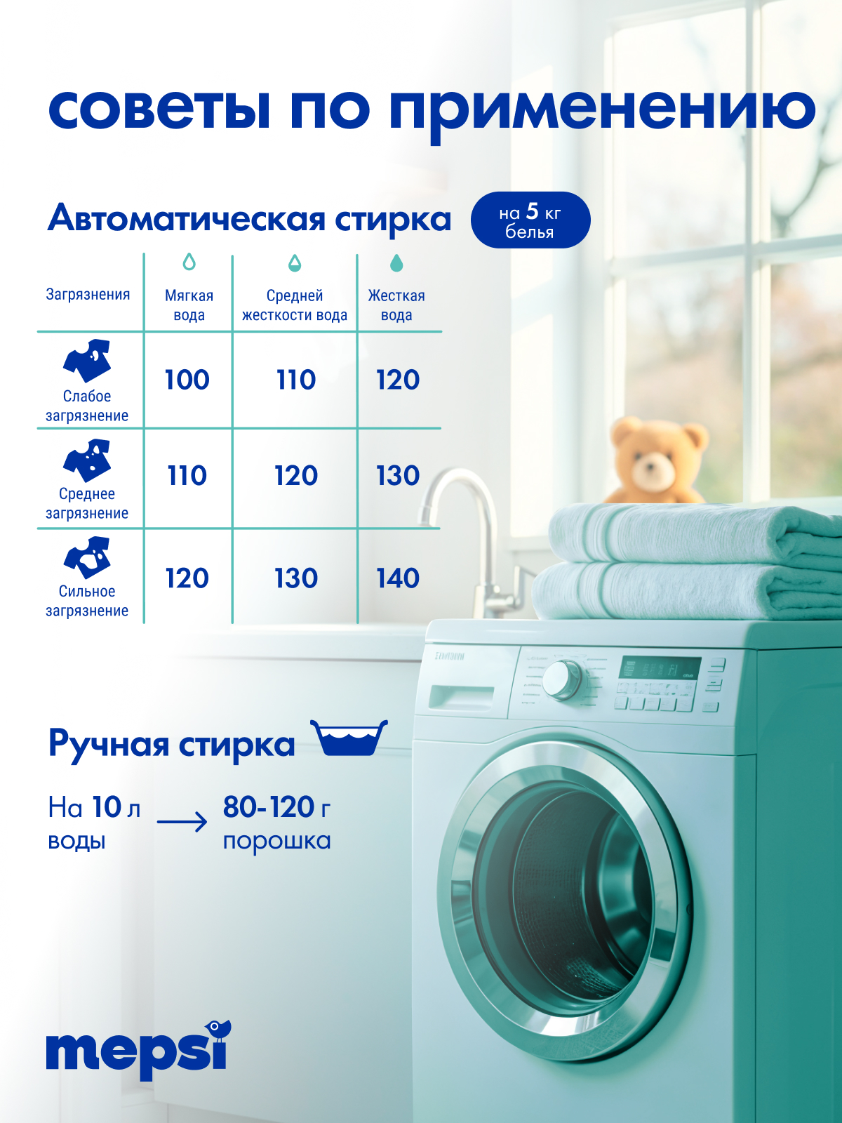 Стиральный порошок Mepsi 4 кг - фото 6
