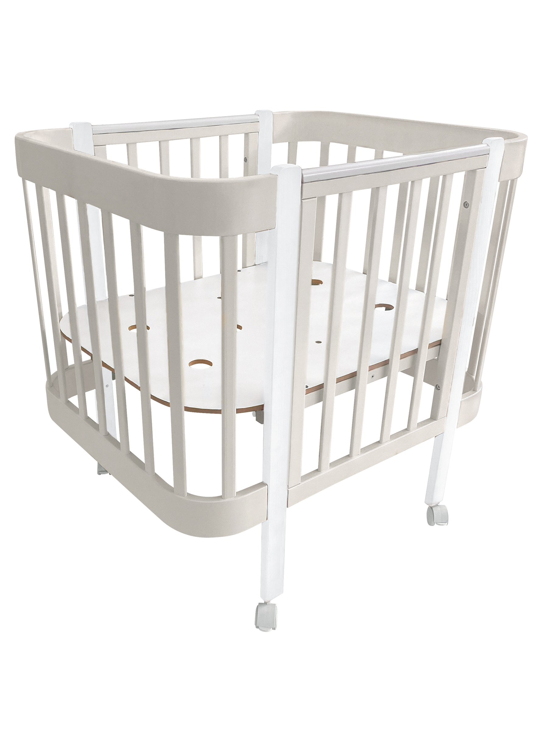 Детская кроватка Ingo Italiano Baby IN-06 4 в 1 кашемир белый, продольный маятник - фото 10