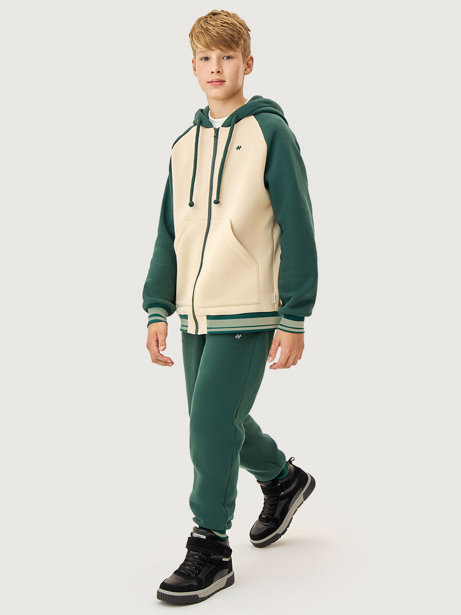 Костюм NIKASTYLE 7т12526 изумруд/беж - фото 1