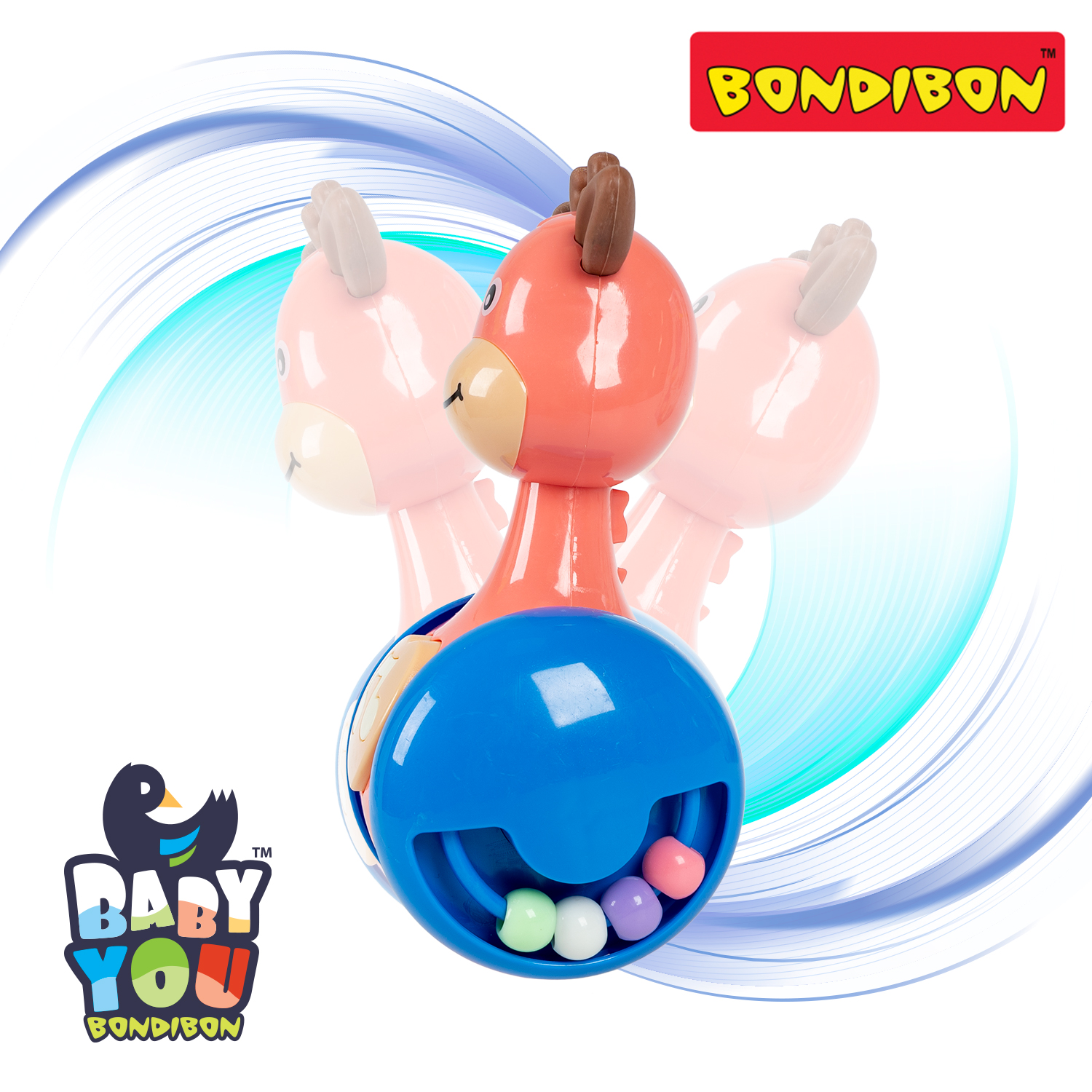 Игрушка Bondibon неваляшка каталка Олененок со звуком - фото 9