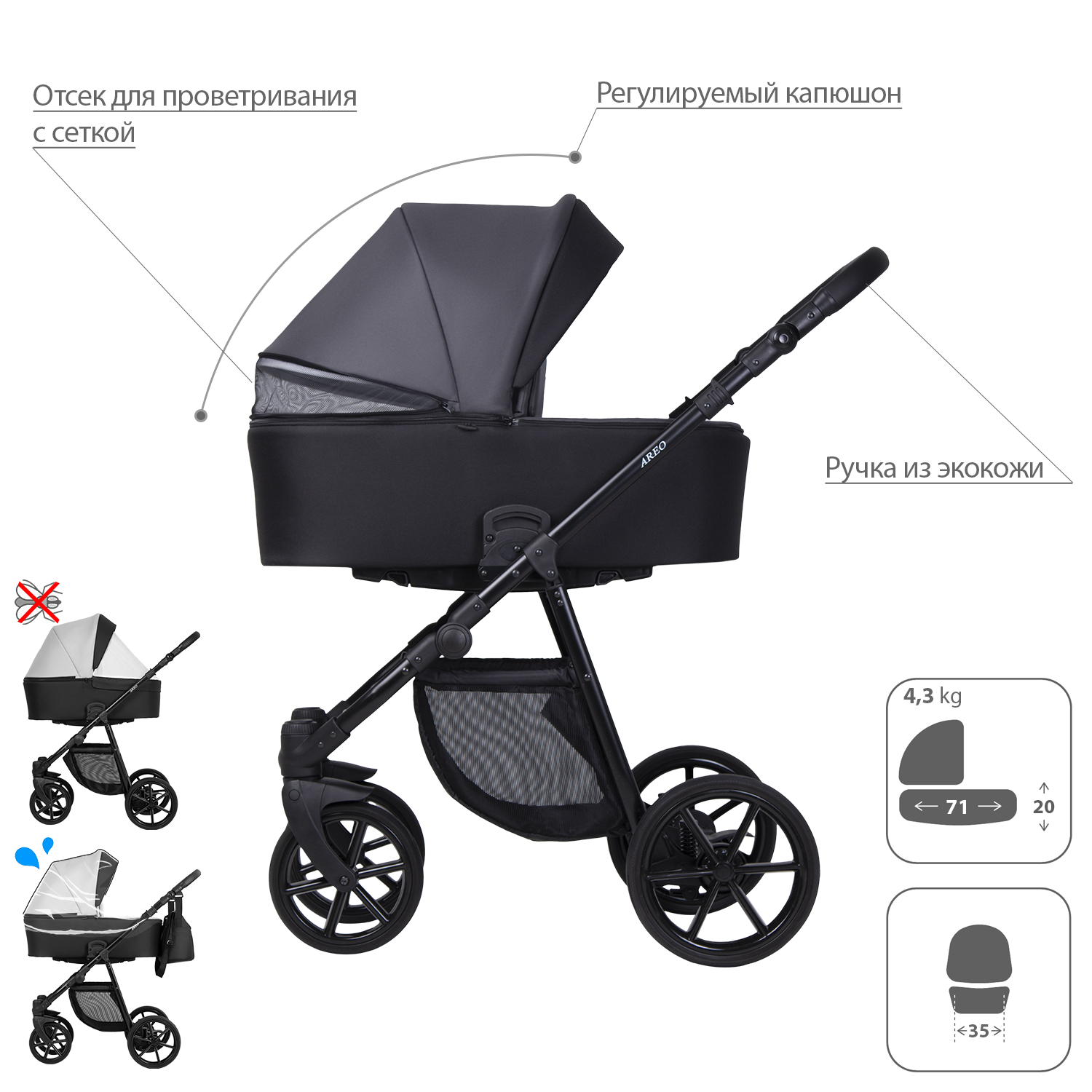 Коляска 2 в 1 Kitelli Areo - фото 2