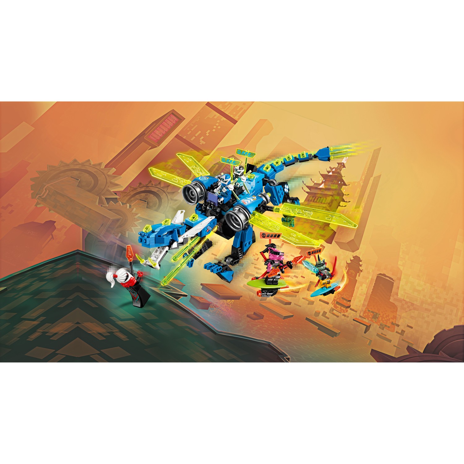 Конструктор LEGO NINJAGO Кибердракон Джея блочный - фото 10