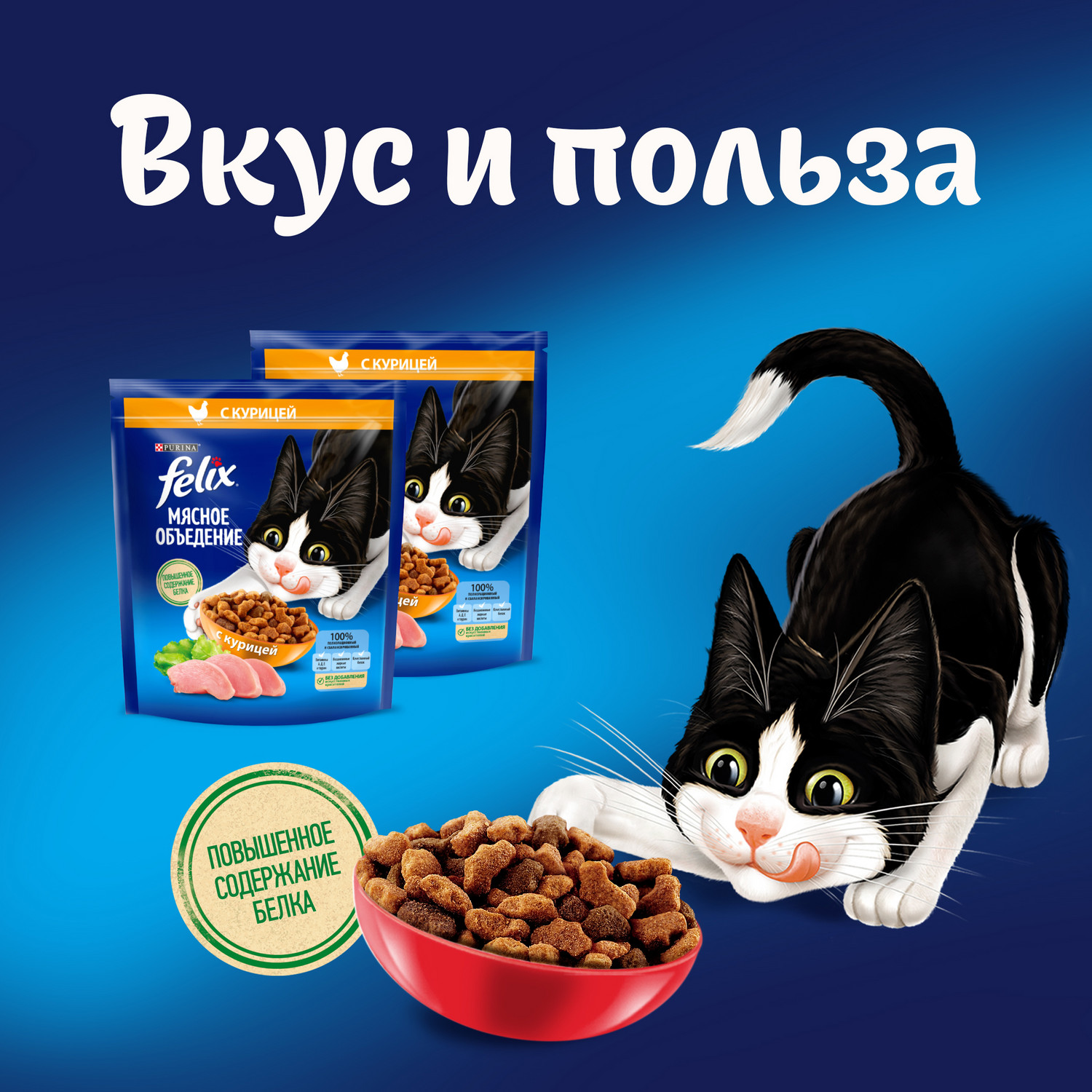 Корм для кошек Felix Мясное объедение  сухой с курицей 1.3кг - фото 5