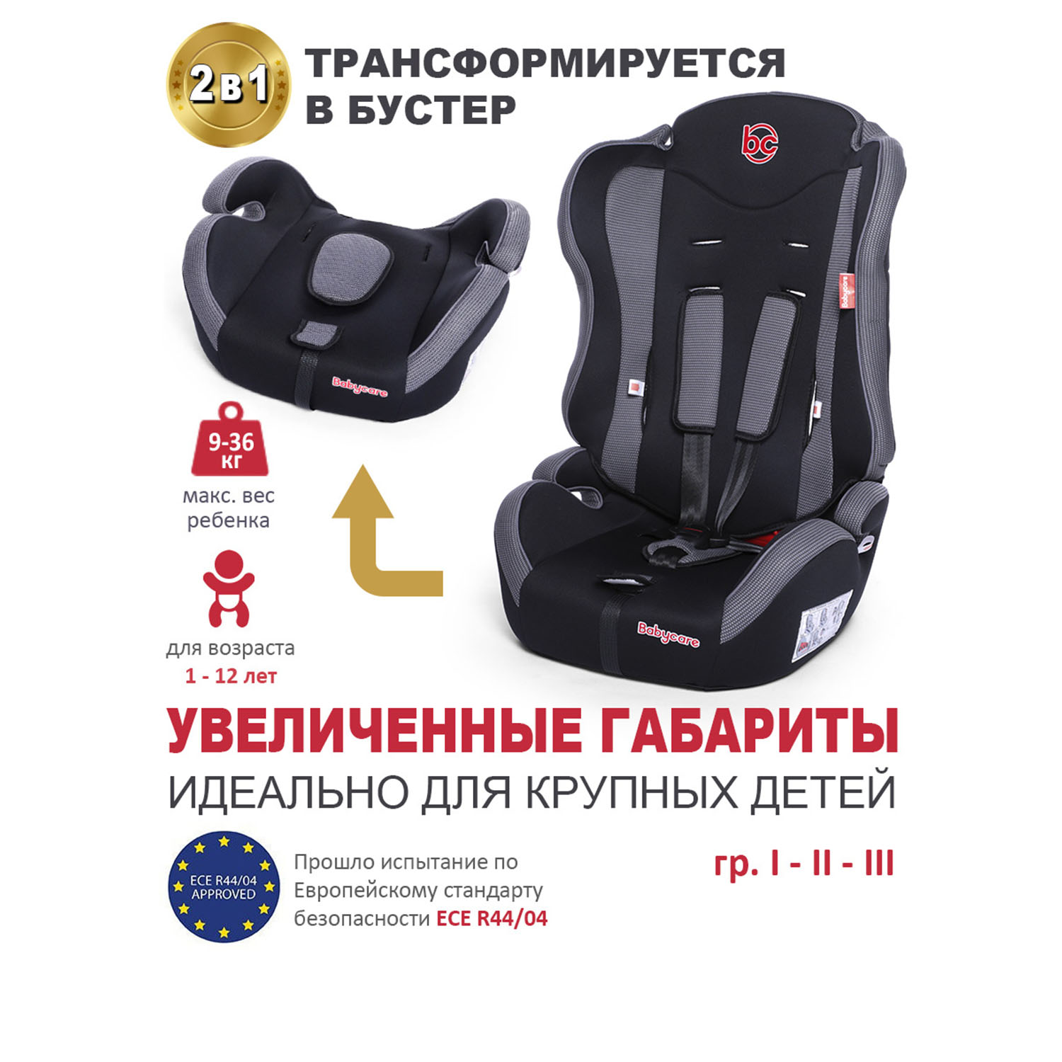Автокресло BabyCare Upiter 1/2/3 (9-36 кг) - фото 1