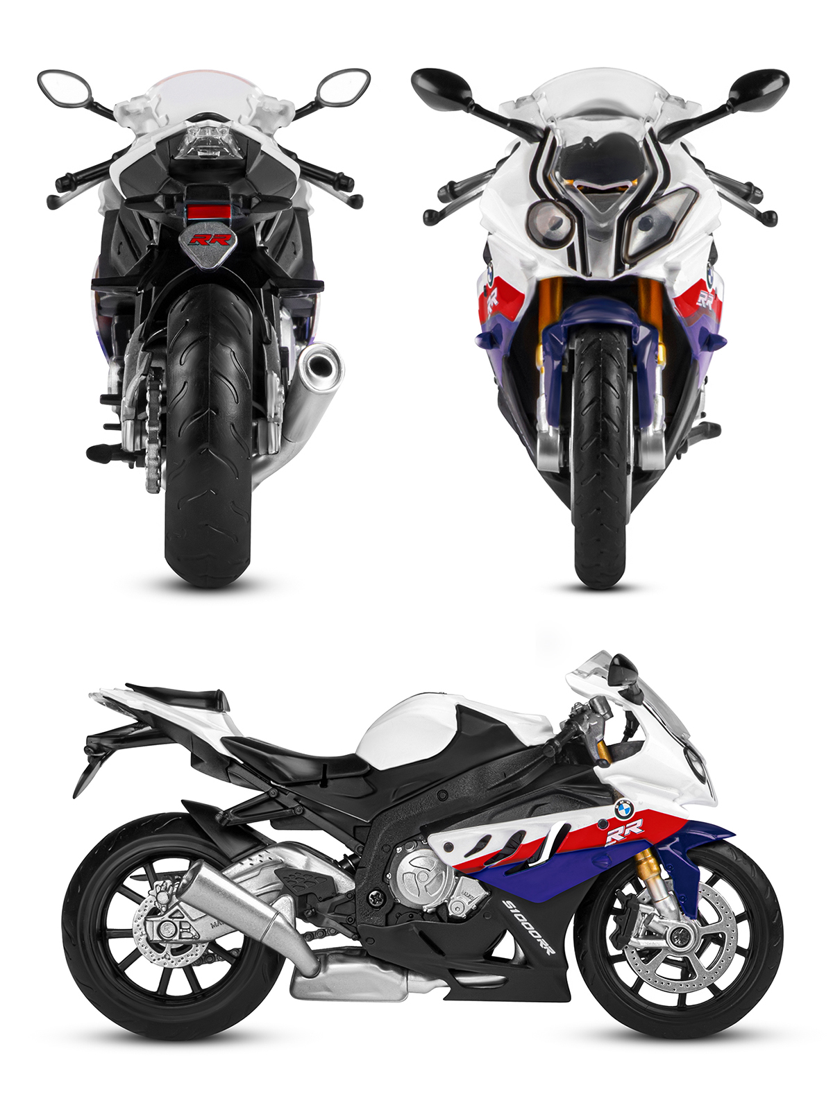 Мотоцикл АВТОпанорама BMW S1000R 1:12 JB1251607 - фото 6