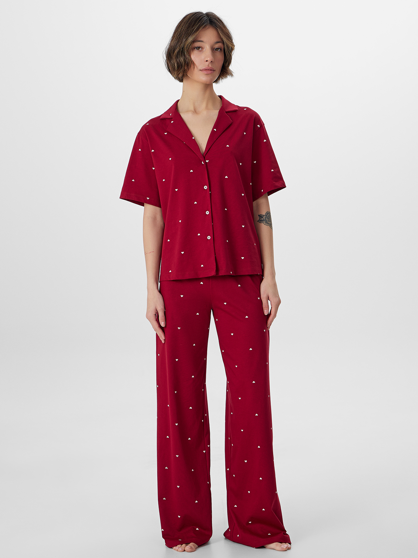 Пижама Mark Formelle (Марк Формэль) 592554/сердечки на т.красном - фото 1
