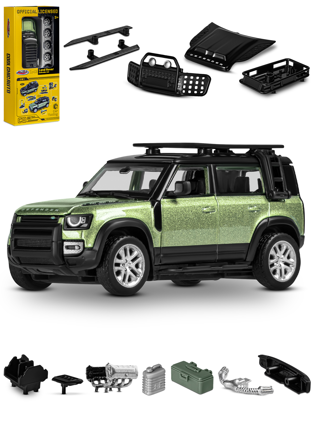 Автомобиль AUTODRIVE Land Rover Defender 110 Сборная модель 1:43 JB1251653 - фото 8