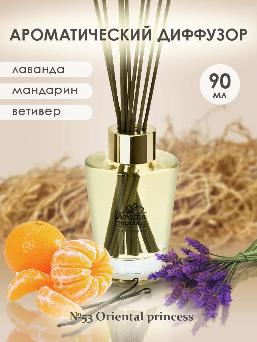 Ароматический диффузор Aroma Republic в стеклянном флаконе 90 мл №53 Oriental princess - фото 2