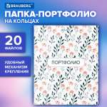 Портфолио школьника Brauberg папка А4 на кольцах 20 файлов для девочки и мальчика