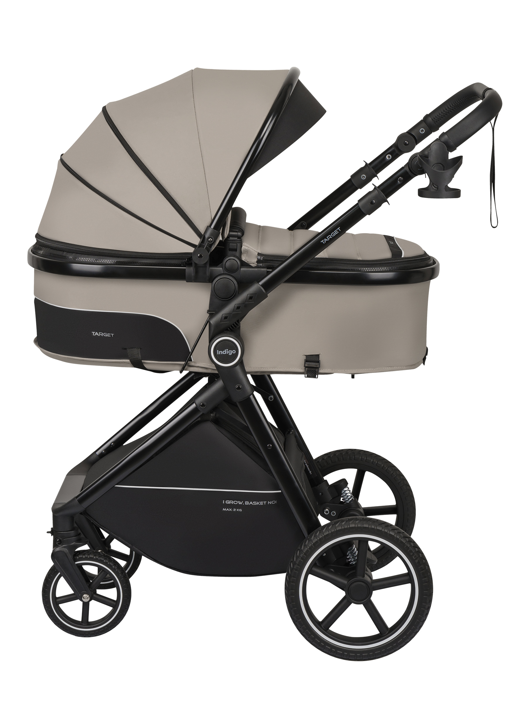 Коляска трансформер Indigo TARGET 3в1 бежевый - фото 18