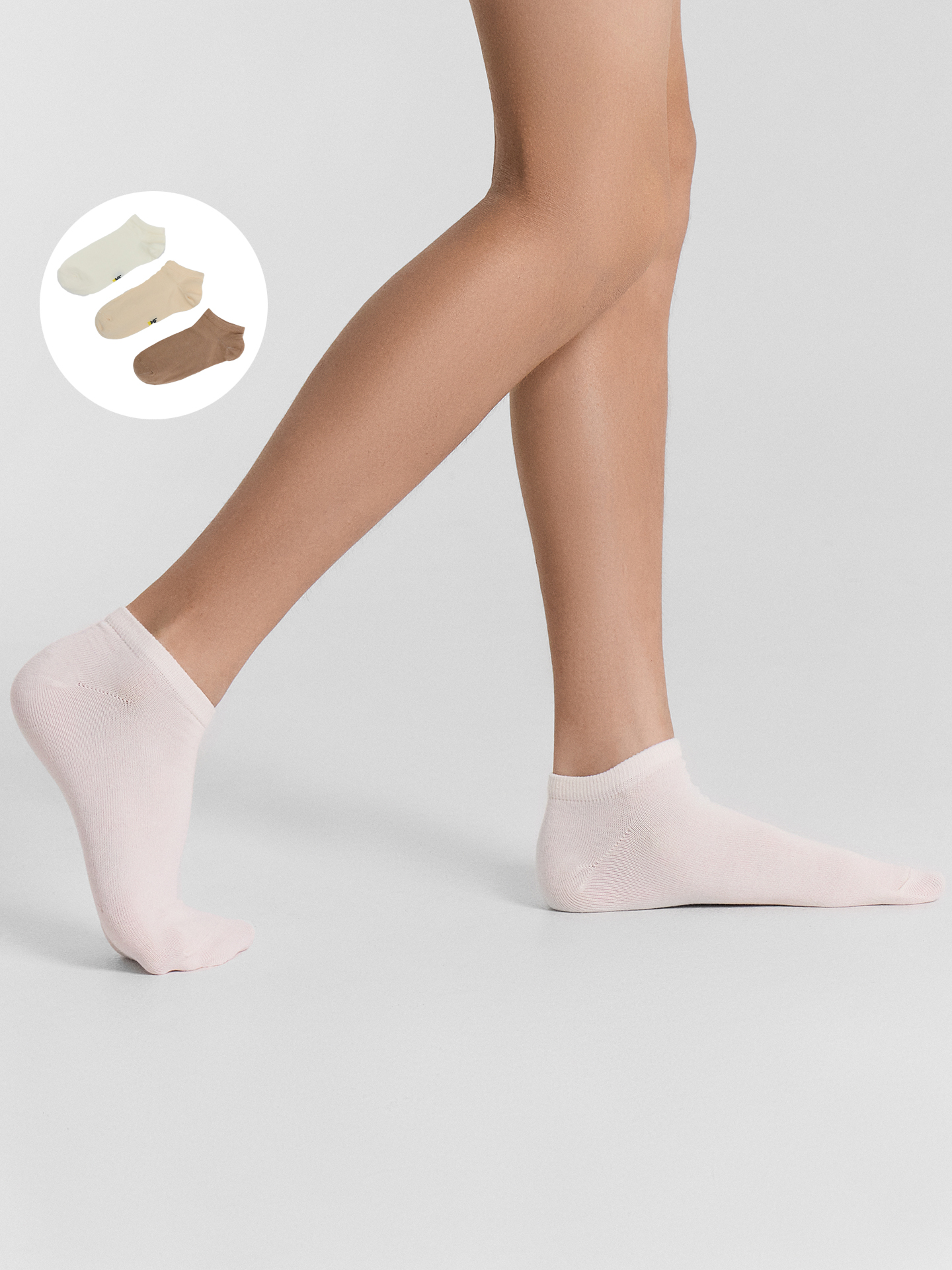 Носки 3 пары Mark Formelle (Марк Формэль) 406A-1561/молочный /нюдовый /капучино/ - фото 1