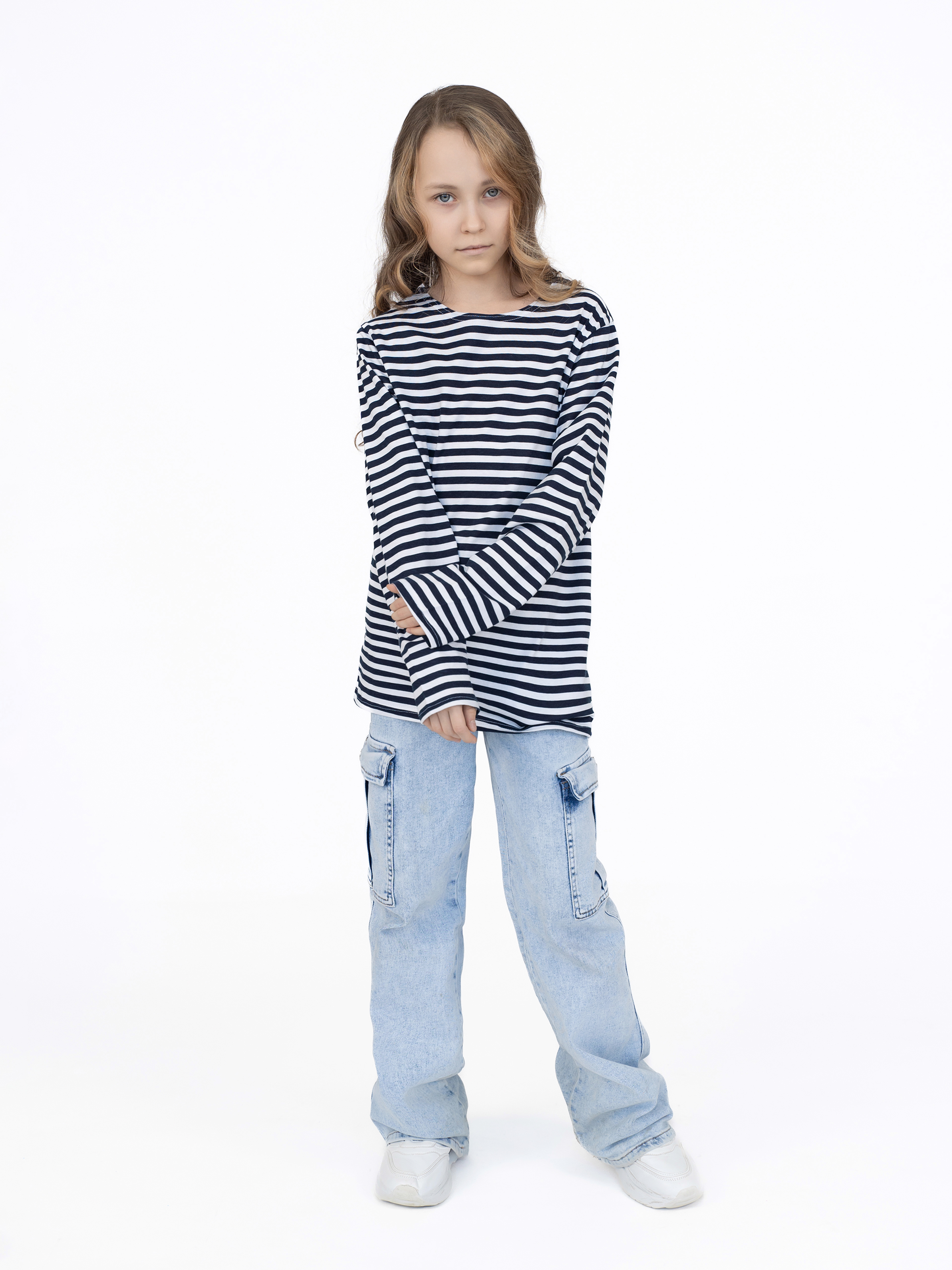 Лонгслив Утенок 516 темно-синий полоска - фото 26