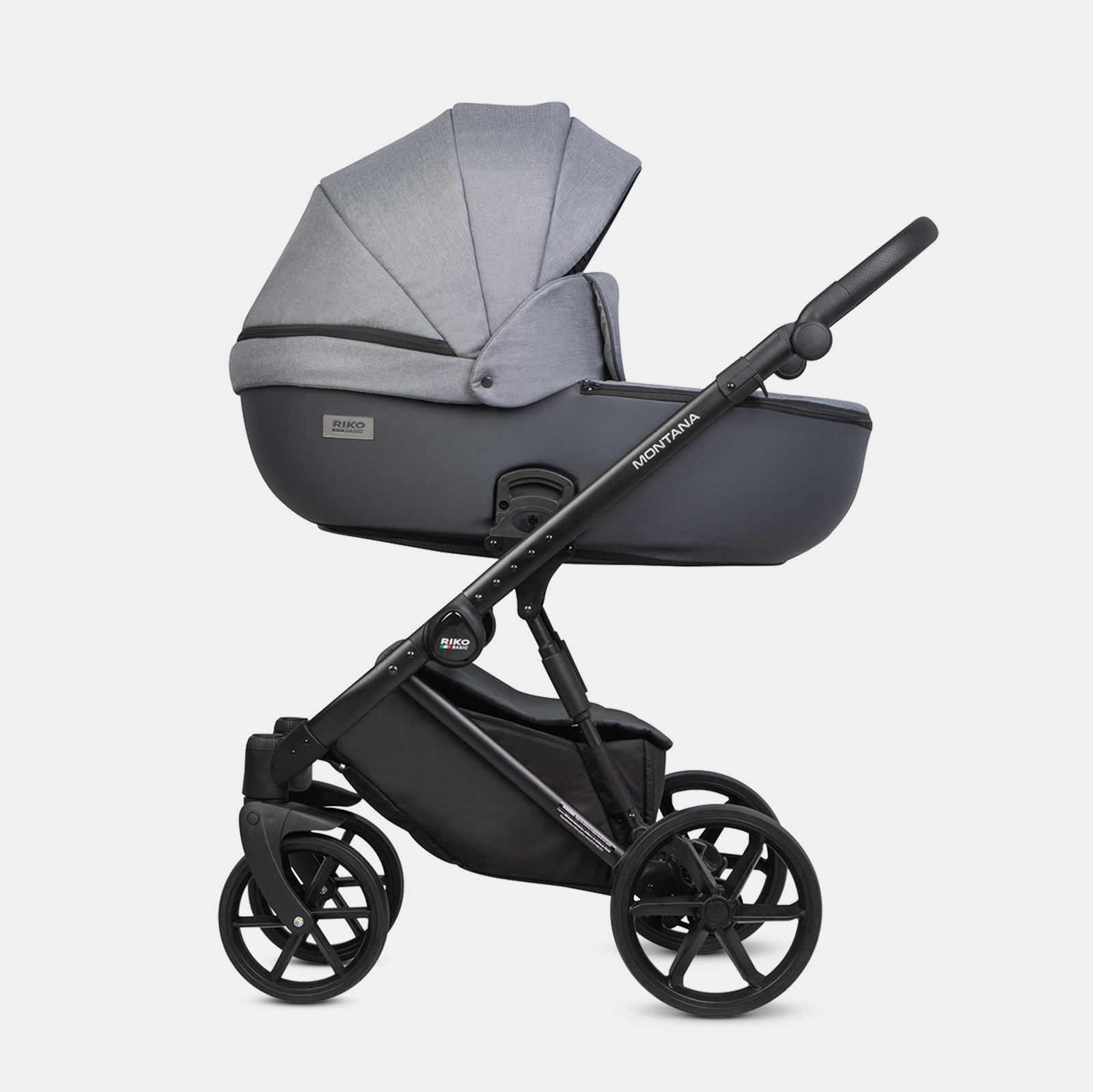 Коляска 2в1 Riko Basic Montana Plus серый - фото 3