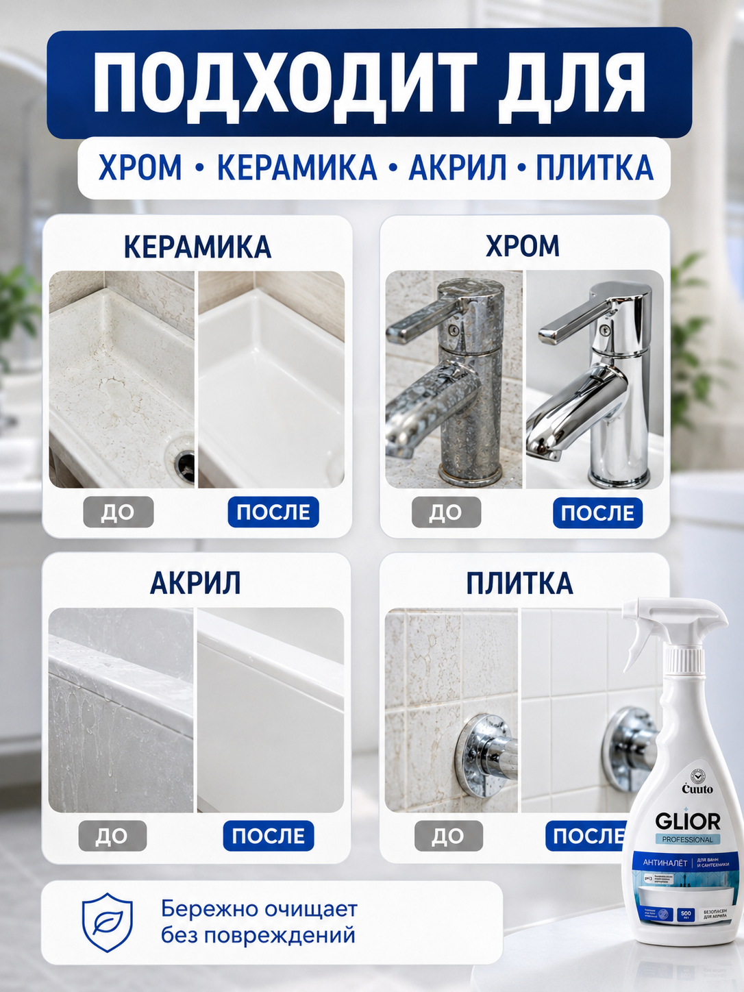 Чистящее средство Cuuto Glior 500 мл для сантехники - фото 2