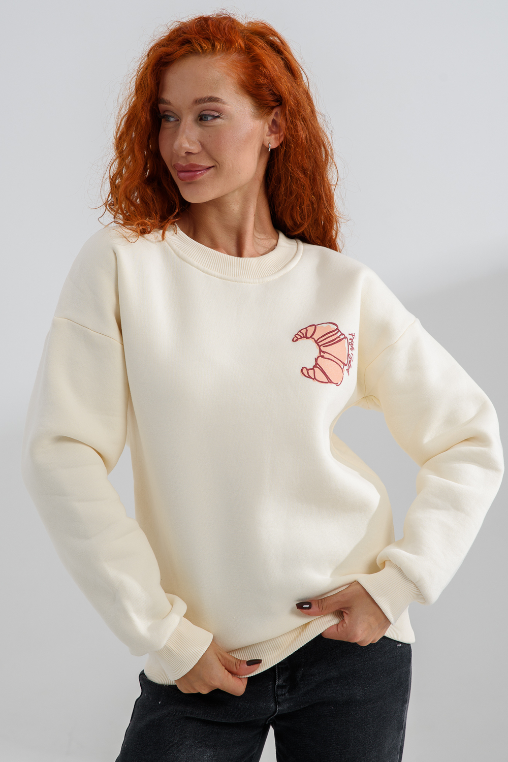 Свитшот Натали Суслова 8572 молочный+круассан - фото 7