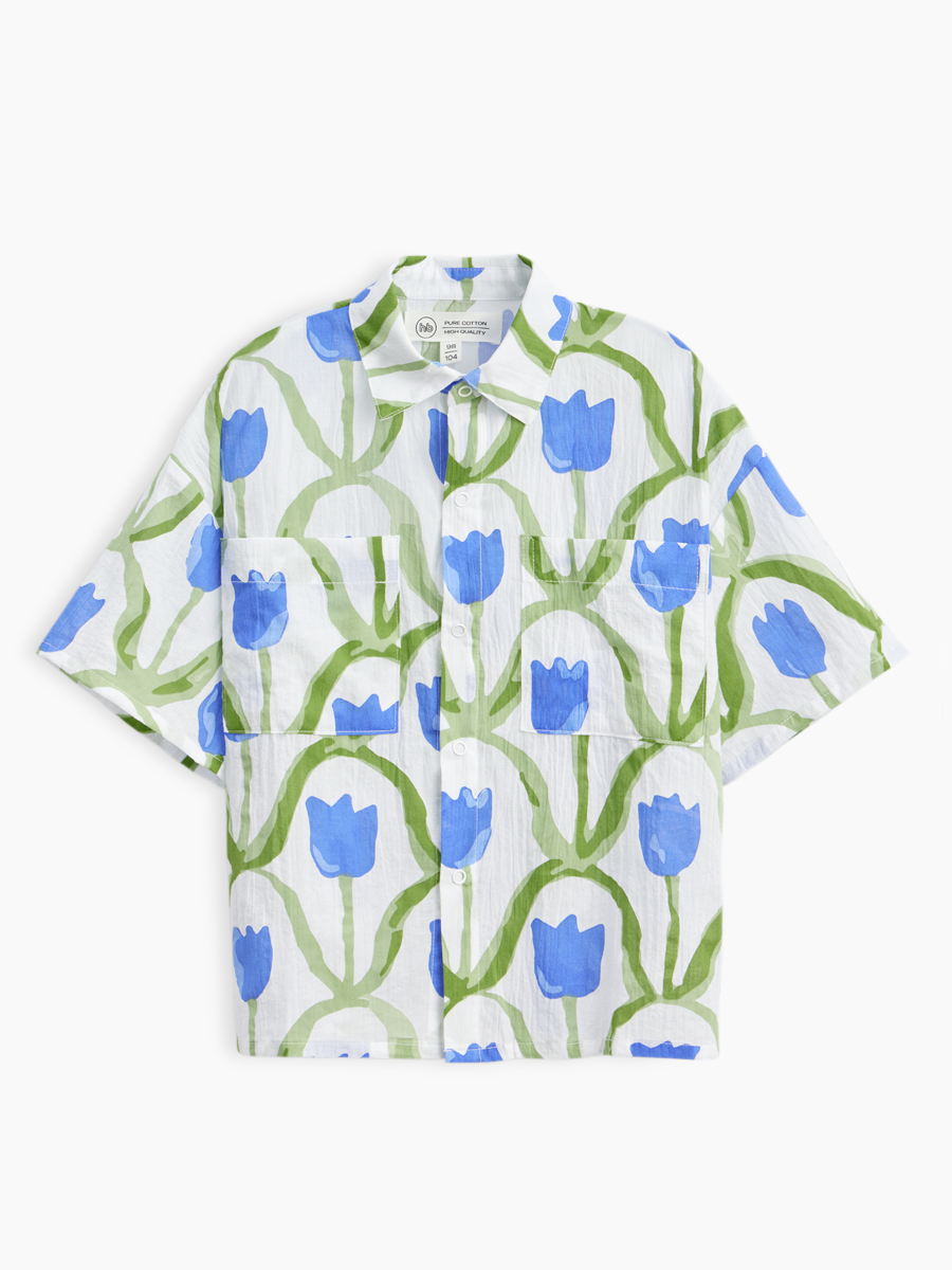 Рубашка Happy Baby 88116_blue-flower - фото 17