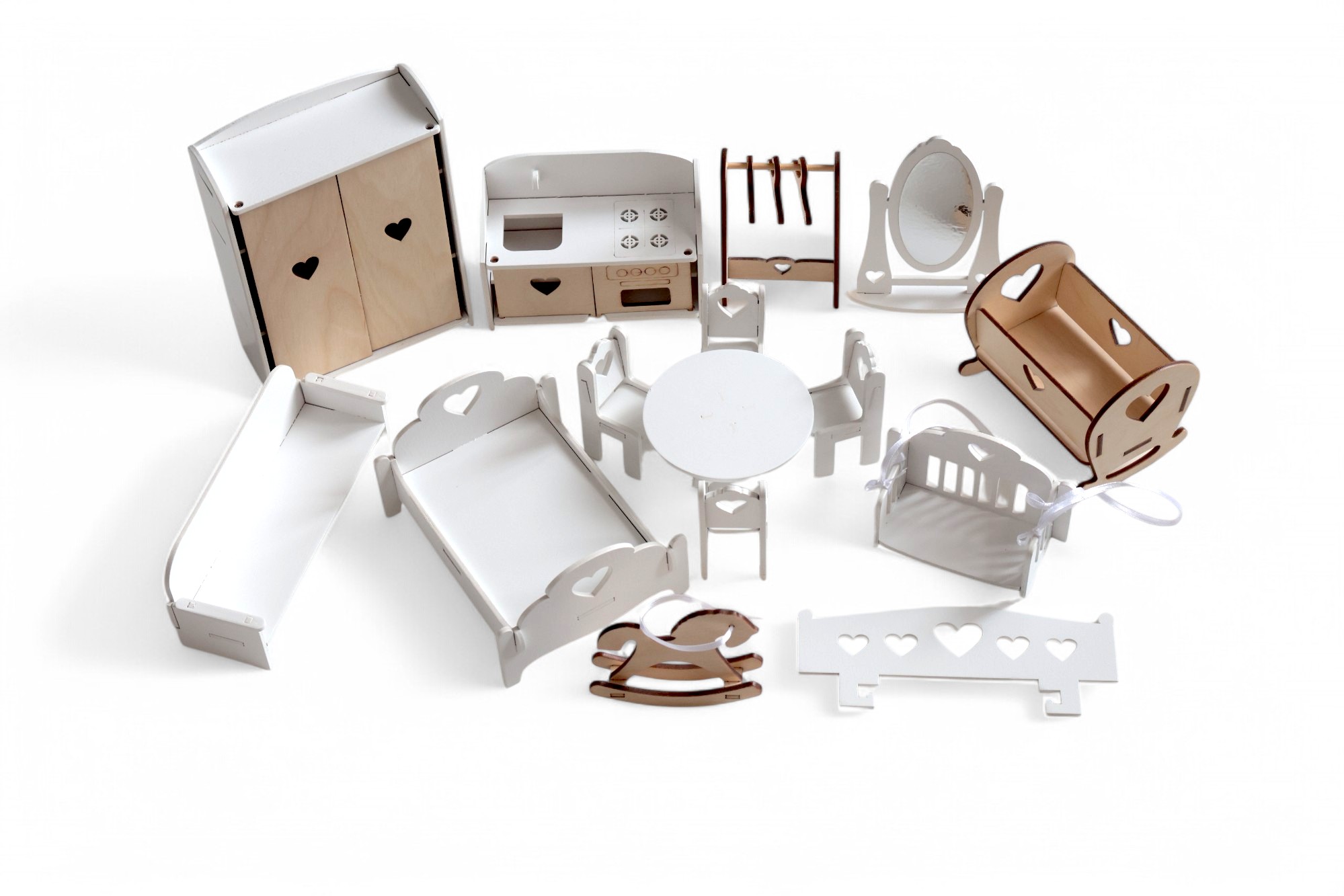 Аксессуар для кукол LittleWoodHome диван, качели, кровать, кухня, шкаф, стул, люлька, кукольный интерьер 9000 - фото 7