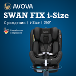 Автокресло Avova Swan Fix i-size Isofix 0+/1/2 (0-25 кг) серый