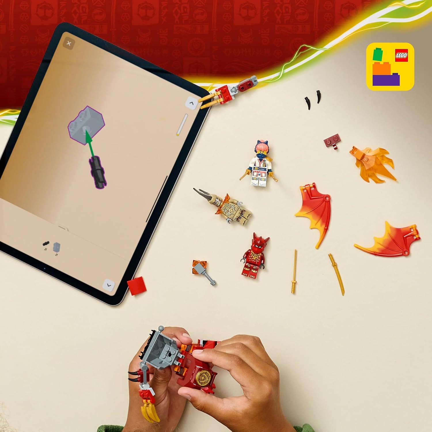 Конструктор LEGO NINJAGO Боевой набор Робот-дракон Кая 85 дет. - фото 9