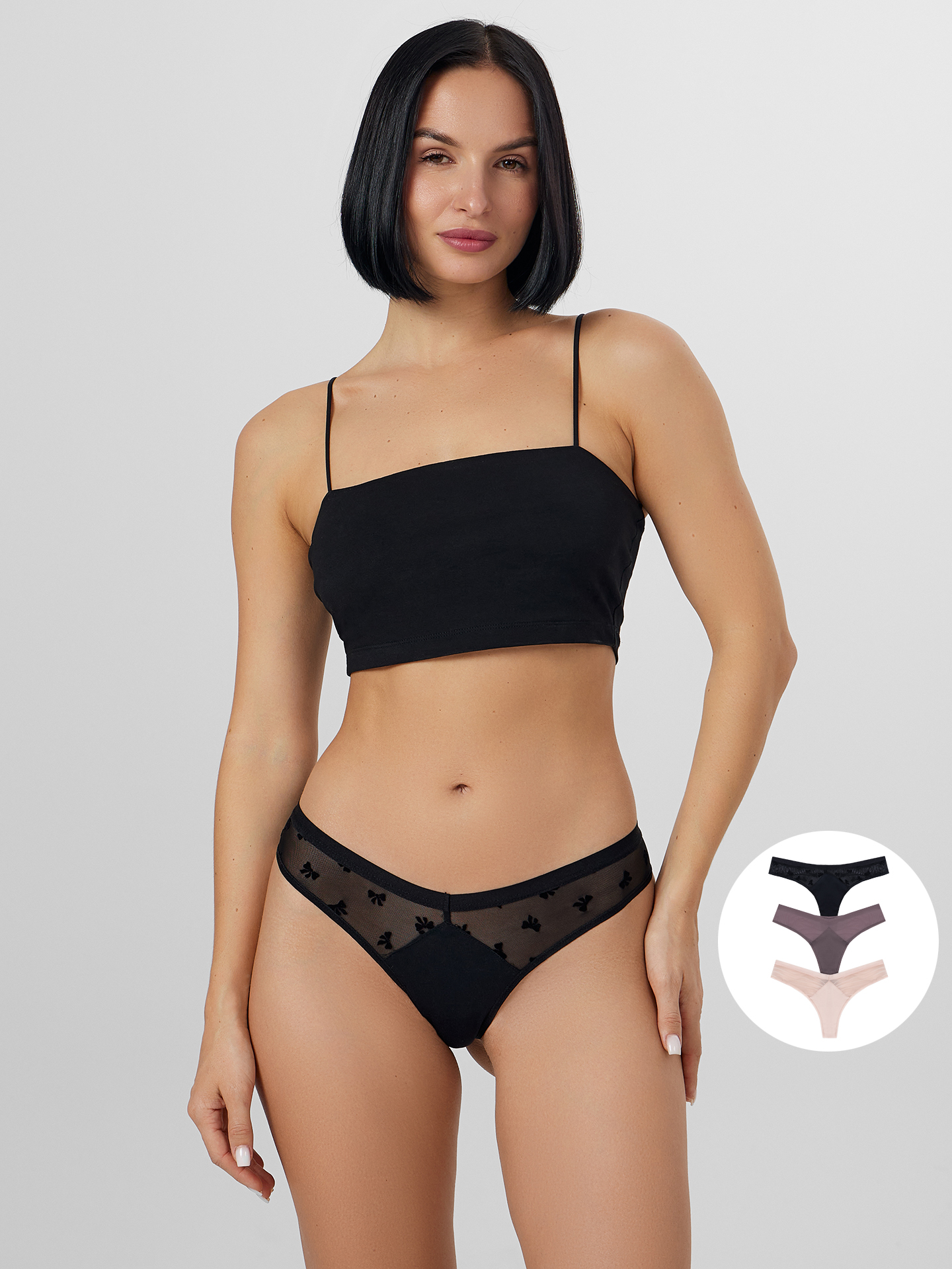 Трусы 3 шт Mark Formelle (Марк Формэль) 412475-3/бантики на черном - фото 1