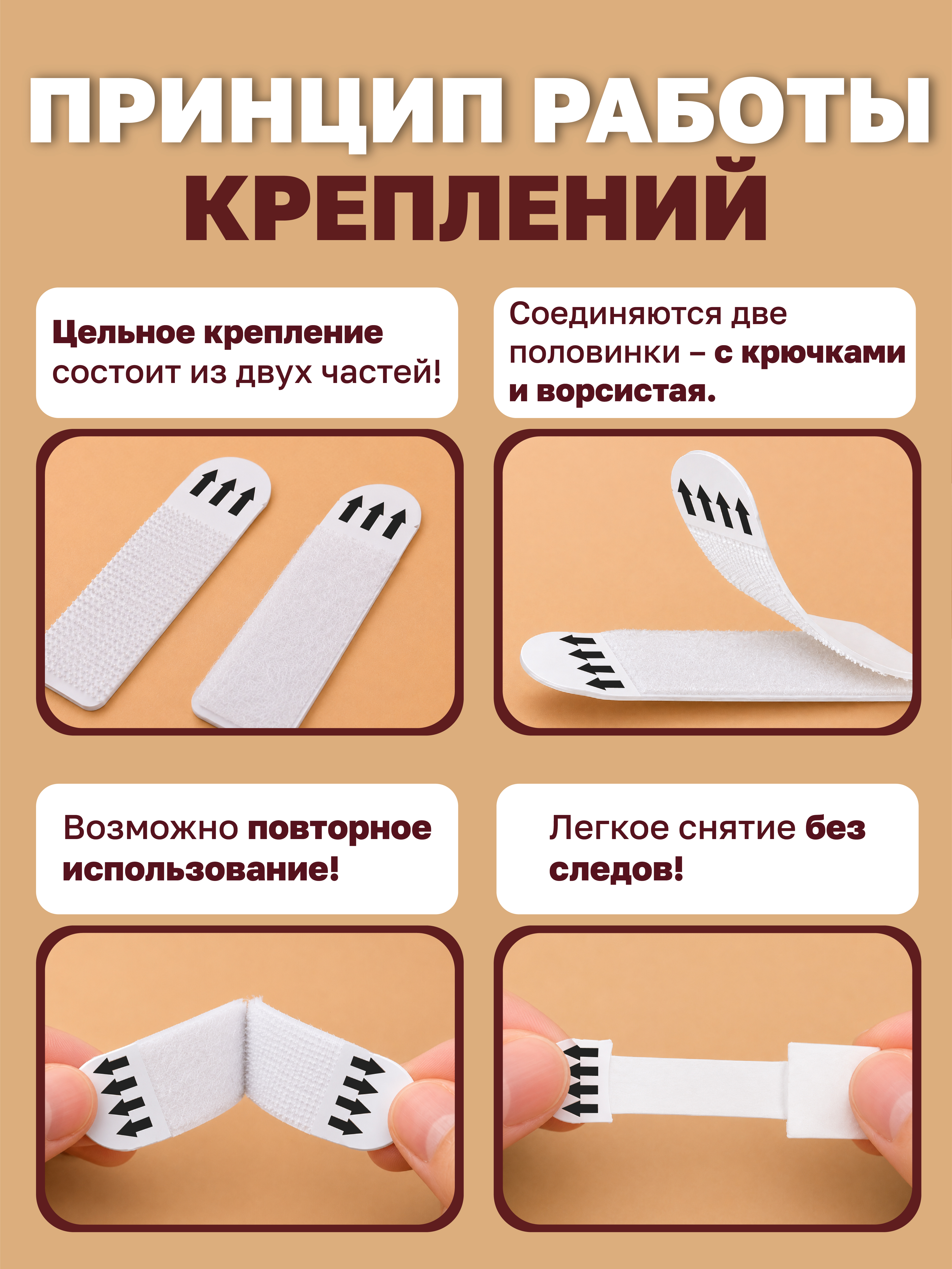 Липучки для картин на стену AXLER без сверления 12 пар - фото 2