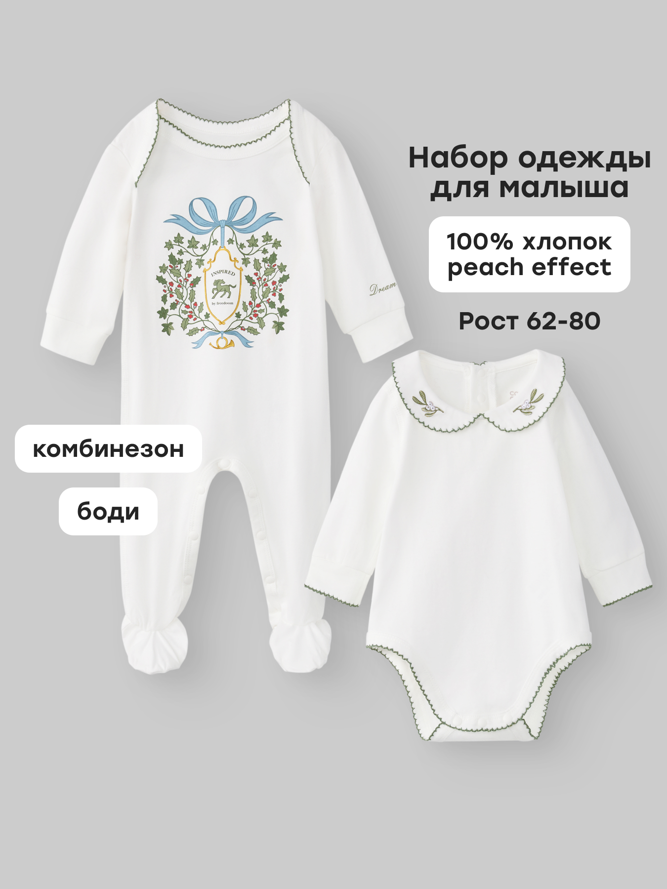 Боди и комбинезон Happy Baby 88629-0_milky-blazon - фото 2