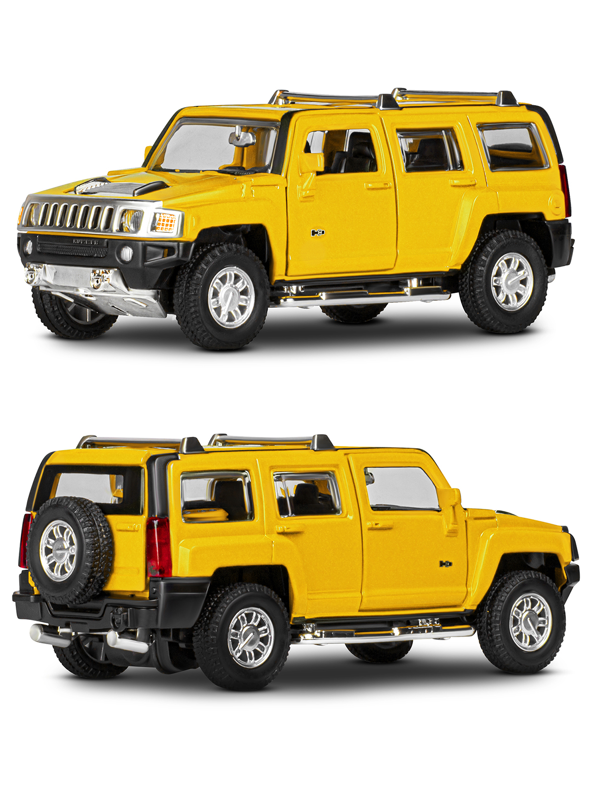 Внедорожник АВТОпанорама Hummer H3 1:32 желтый JB1251294 - фото 7