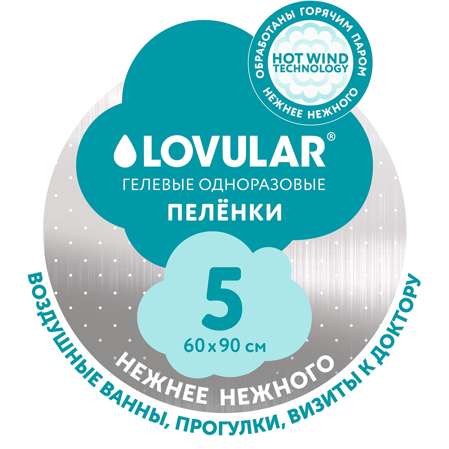 Пелёнки одноразовые LOVULAR 60х90 см 5 шт. - фото 9