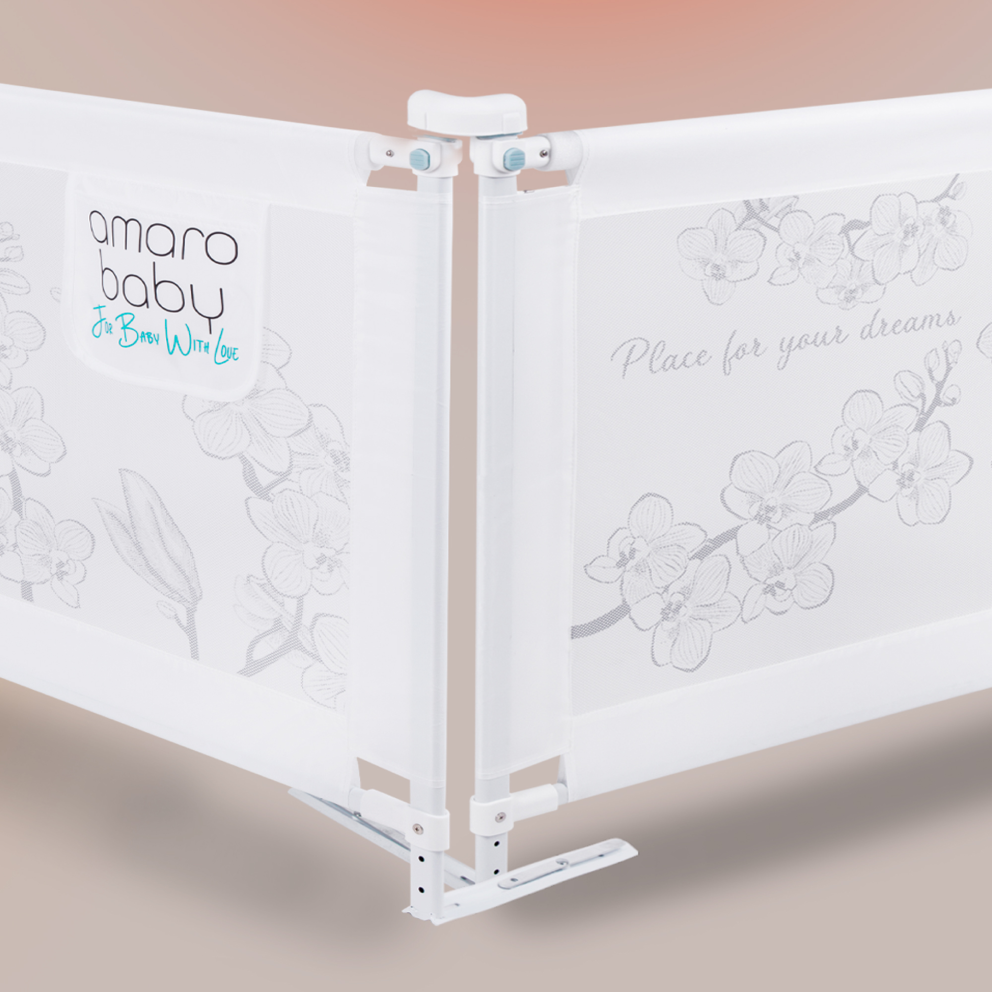 Барьер защитный для кровати Amarobaby белый 160см - фото 8