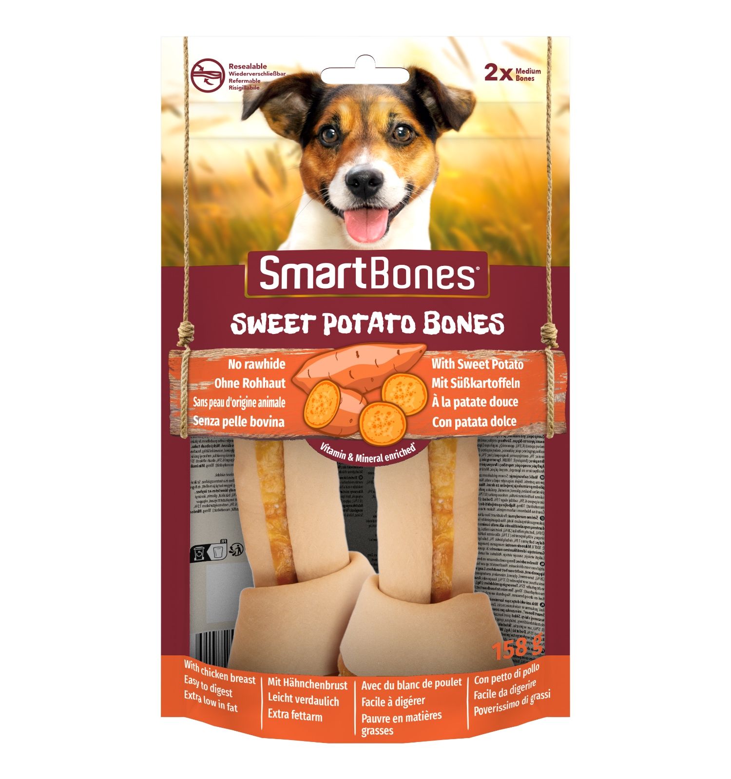 Лакомство для собак косточки Smart Bones с бататом средние 2шт - фото 1