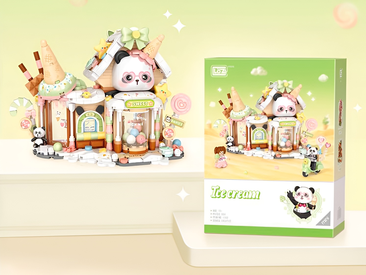 Конструктор Loz панда и мороженное 884 дет. - фото 2