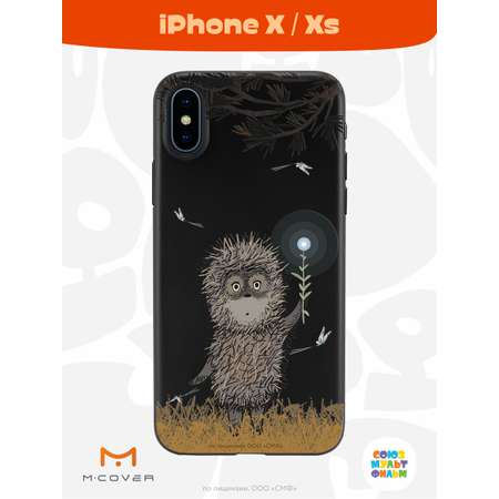 Силиконовый чехол Mcover для смартфона Apple iPhone X XS Союзмультфильм Ежик в тумане и фонарик