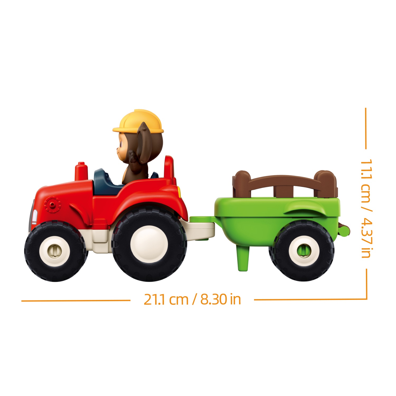 Конструктор SLUBAN Чебурашка на тракторе 15 дет. - фото 2