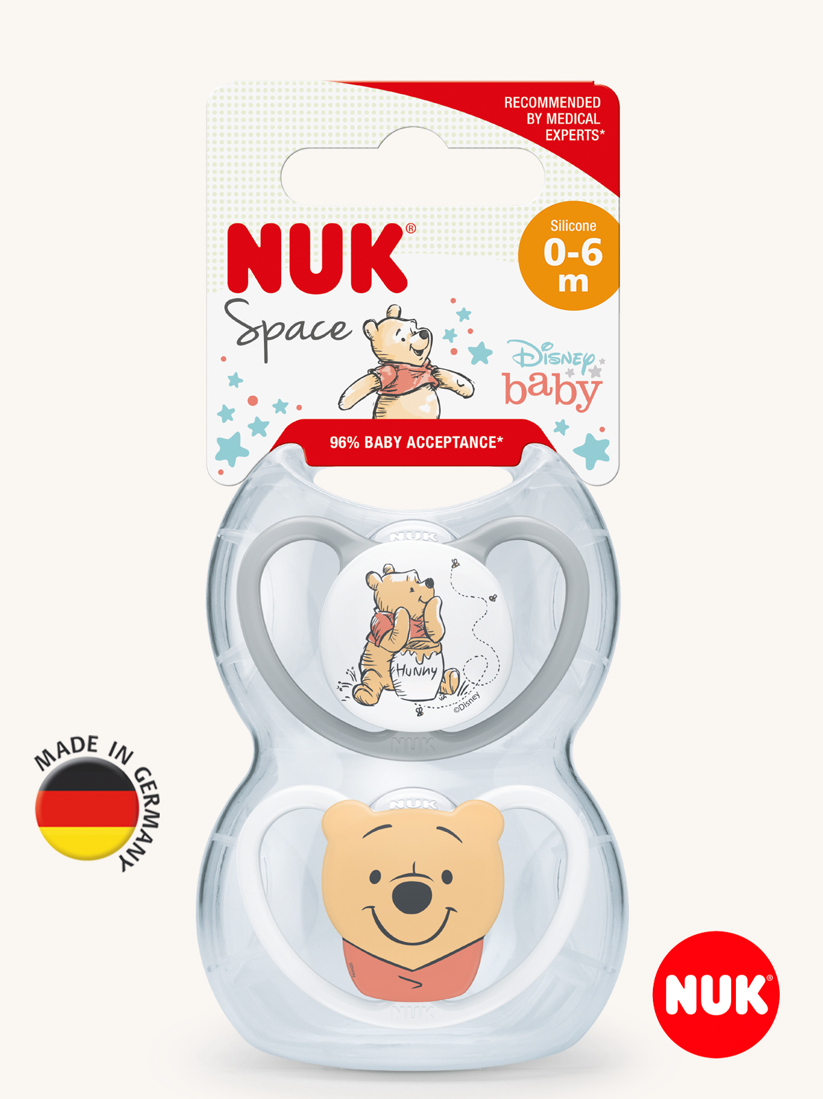 Пустышка Nuk силикон ортодонтическая от 0 мес. 2 шт. - фото 1