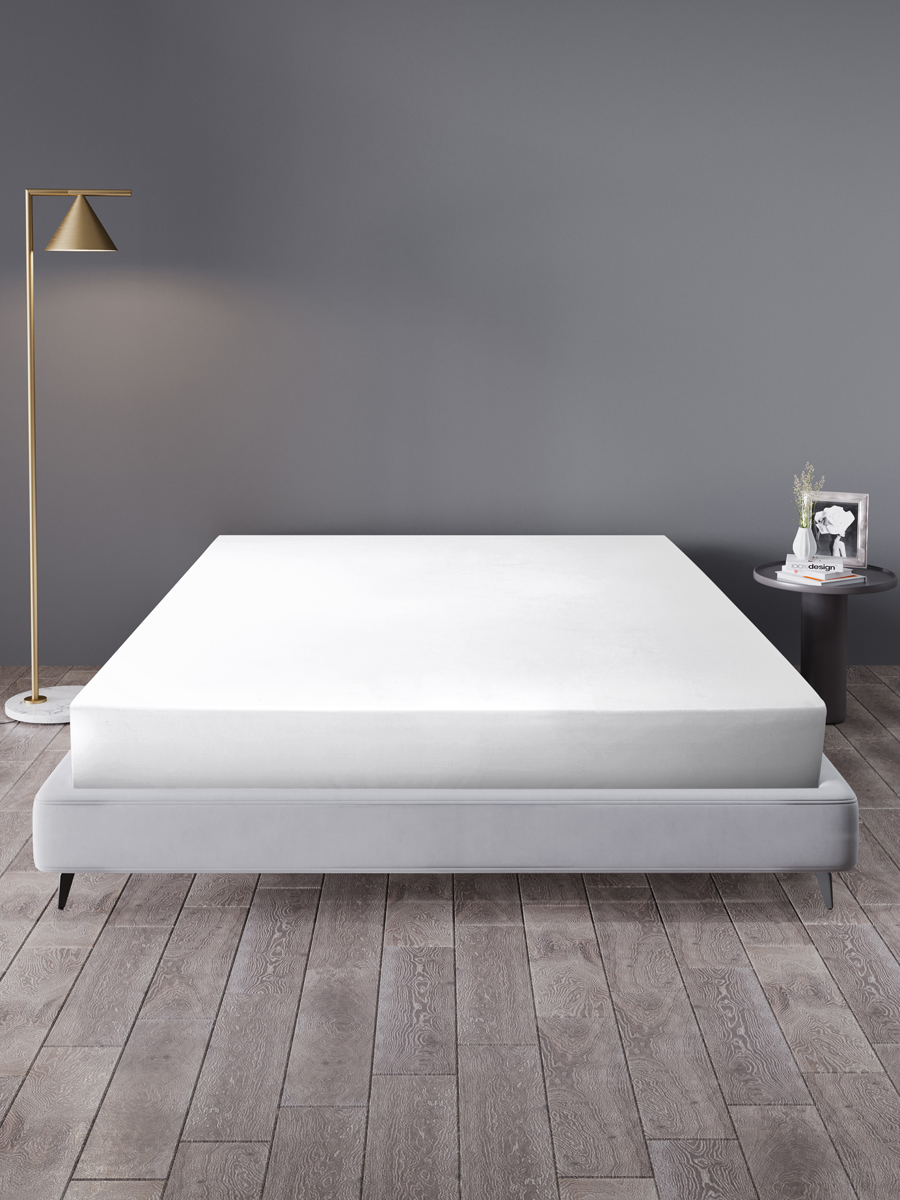 Изображение товара Простыня Mrs.Stretch Mr.Jersy белая 160x200 см из полисатина с резинкой