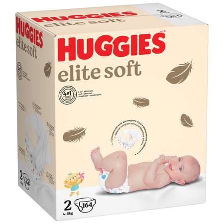 Подгузники Huggies Elite Soft 2 (4-6 кг) 164 шт.