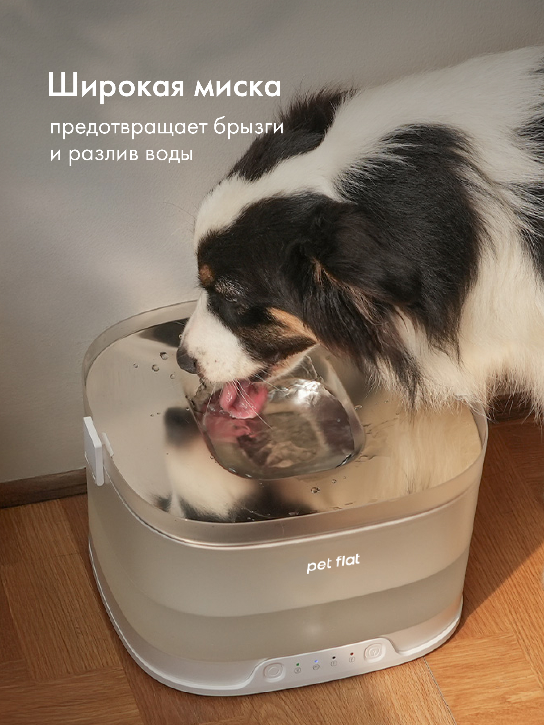 Поилка-фонтан автоматическая Pet Flat Беспроводная, с датчиком движения - фото 2