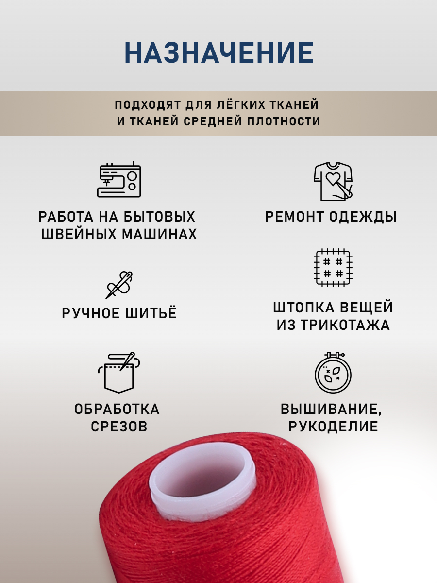 Нитки для шитья 40/2 Ассорти №2 Bestex 365м 10шт - фото 3
