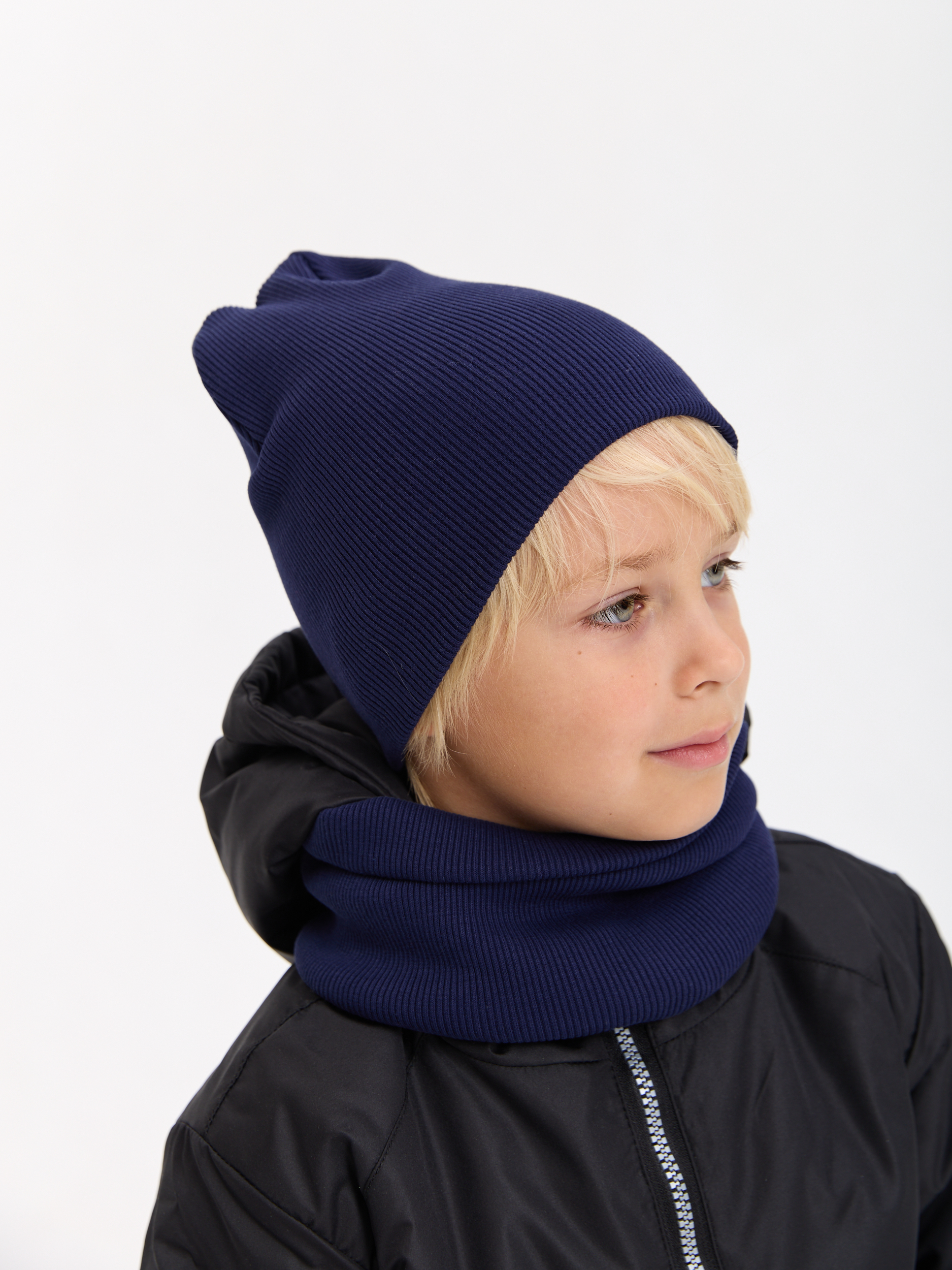 Шапка и снуд Лапушка 0258 тёмно-синий - фото 1