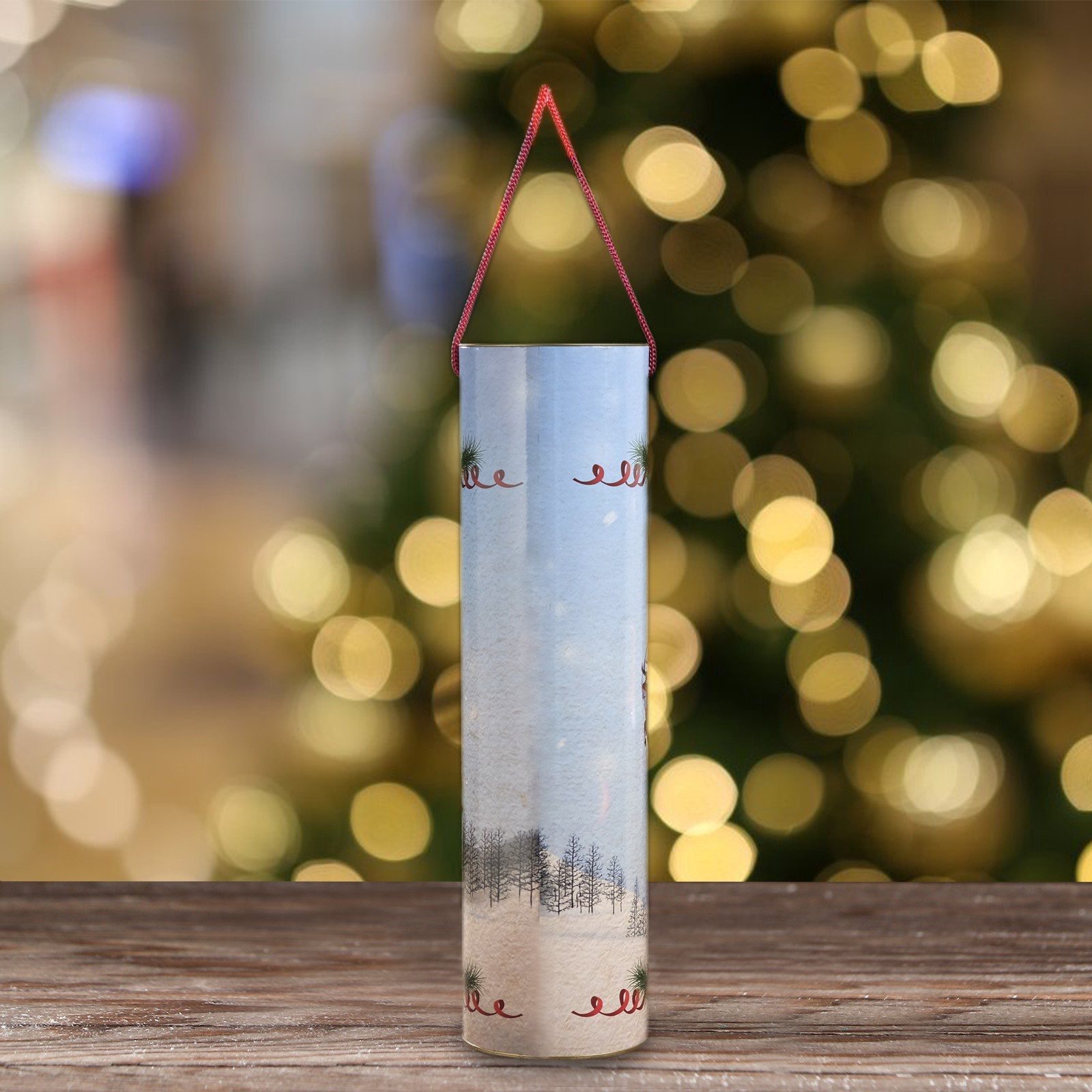 Подарочная коробка, тубус Sima-Land тубус под бутылку «Санта», 92 х 350 мм - фото 4