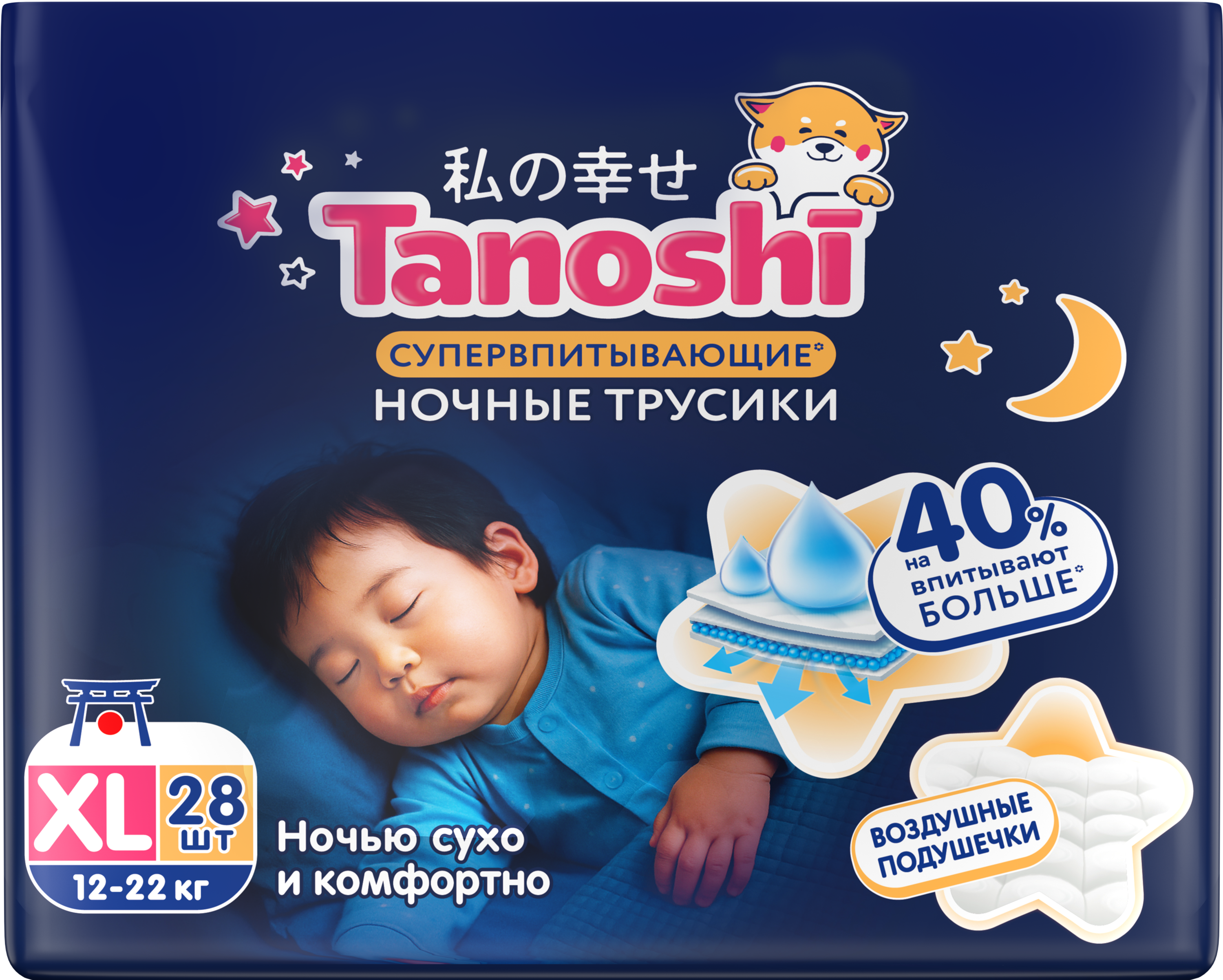 Трусики Tanoshi ночные XL (12-22 кг) 28 шт. - фото 21