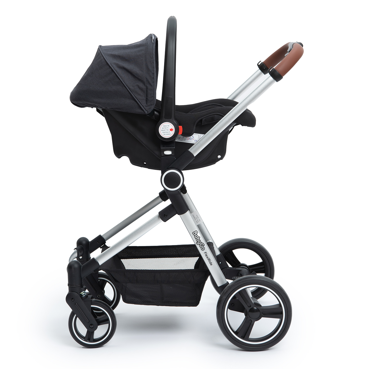 Коляска 3в1 BabyGo FlexiRide New серый - фото 8