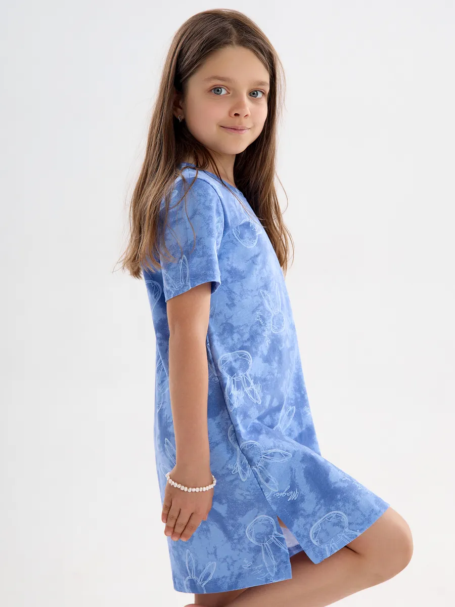Сорочка ночная YAXX 001--Туника зайка/синий (К) - фото 8
