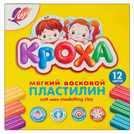 Пластилин Луч восковой 12 цв.