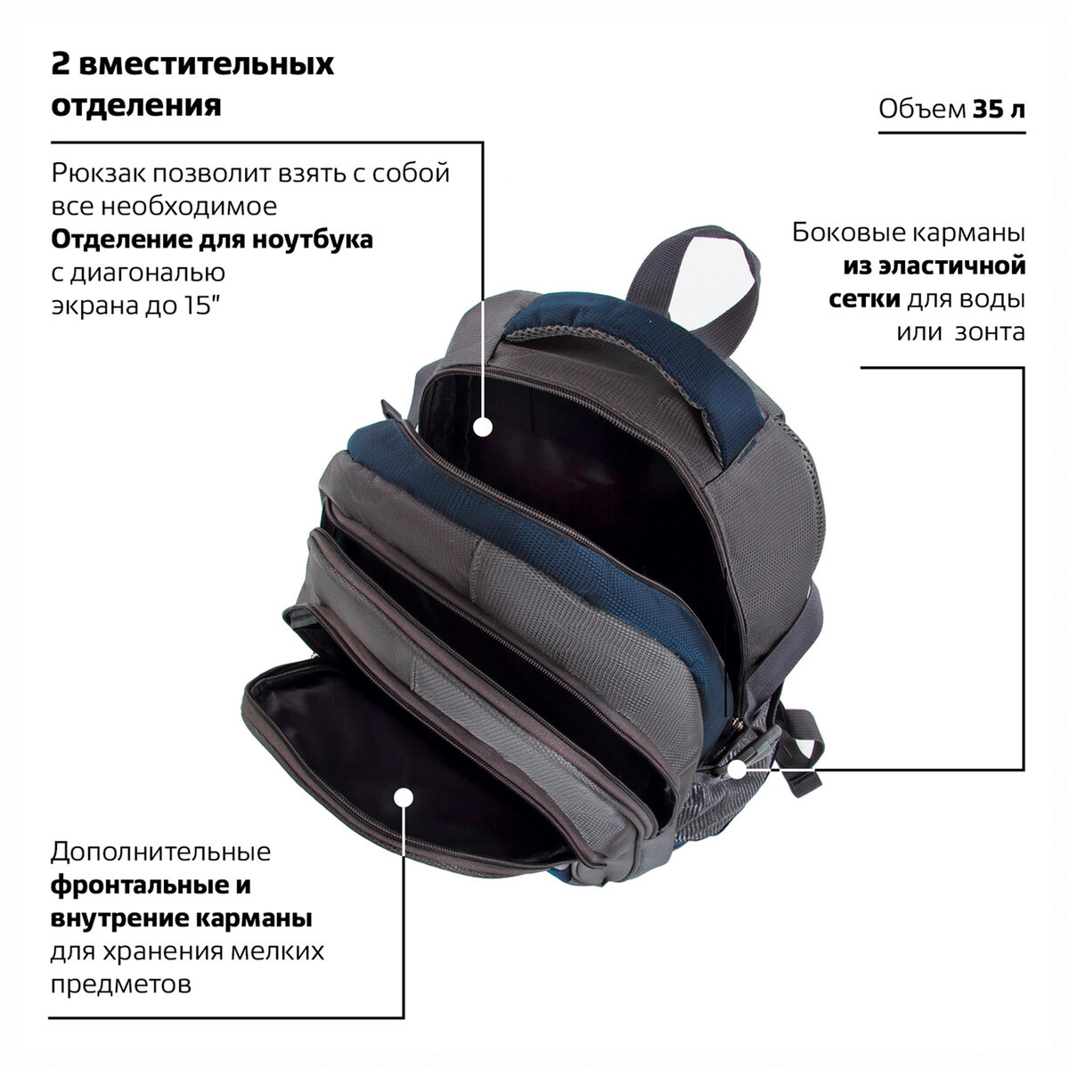 Рюкзак Brauberg MainStream - фото 5