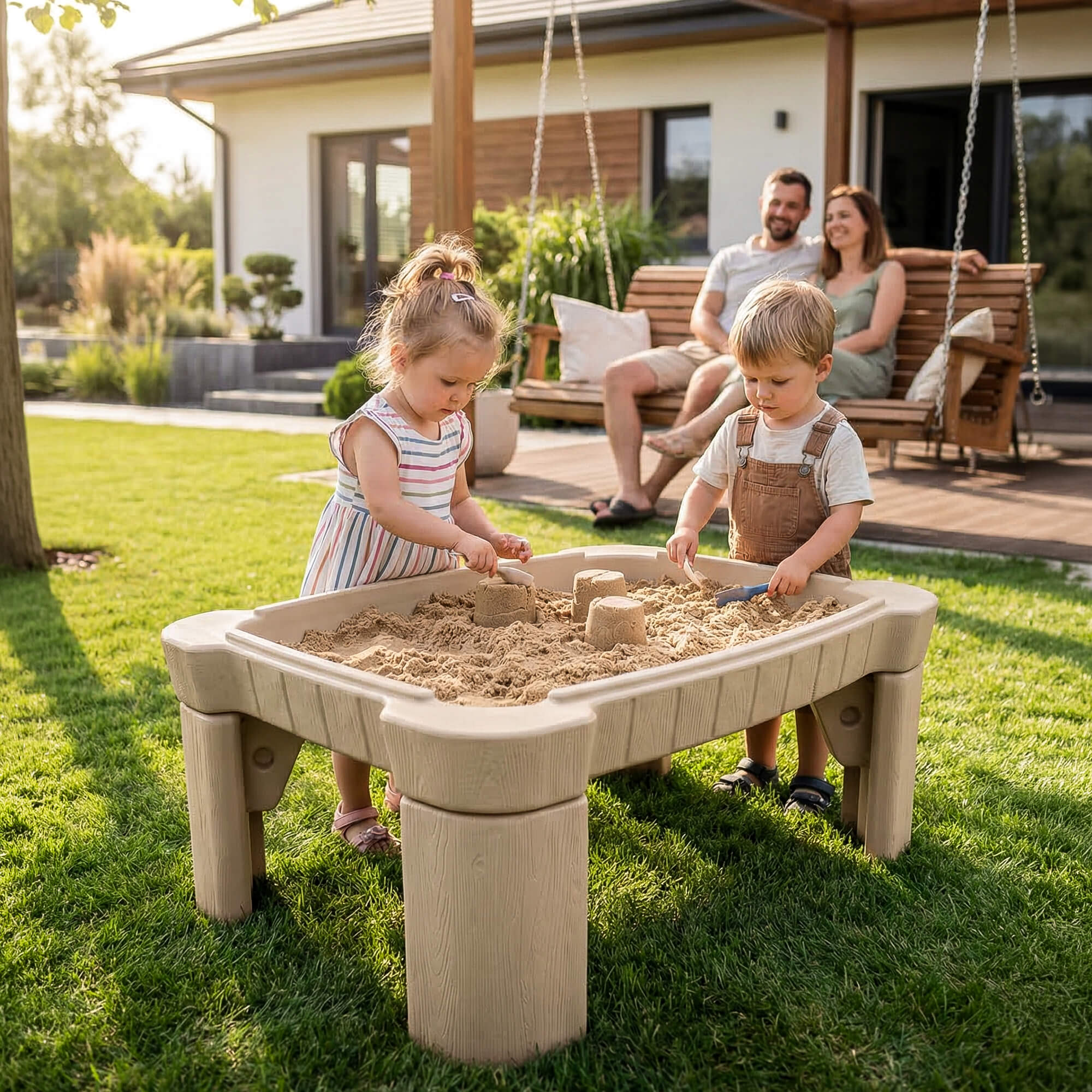 Песочница - столик детская UNIX Kids для игр с песком и водой 96х66х40,5 см - фото 17