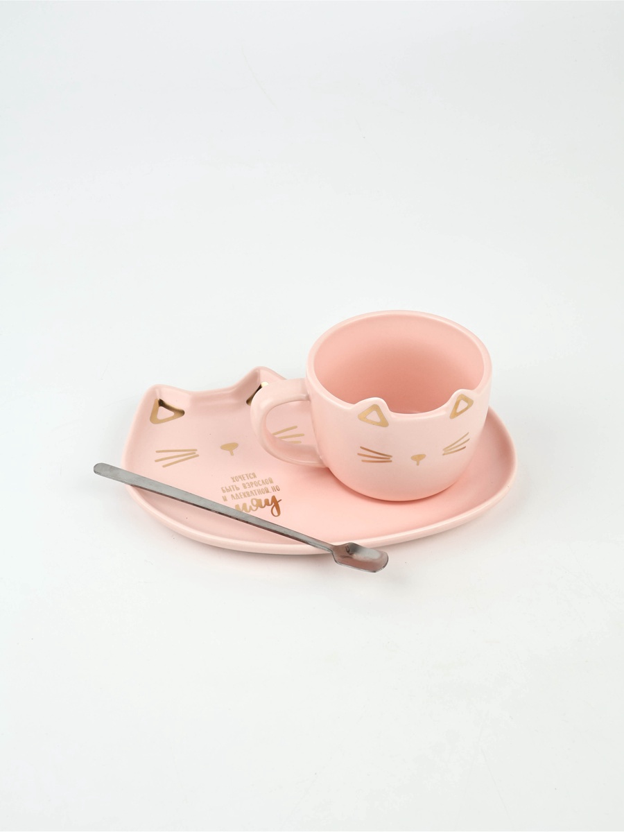 Набор Дорого внимание Мяу кружка 200 мл блюдечко - фото 9