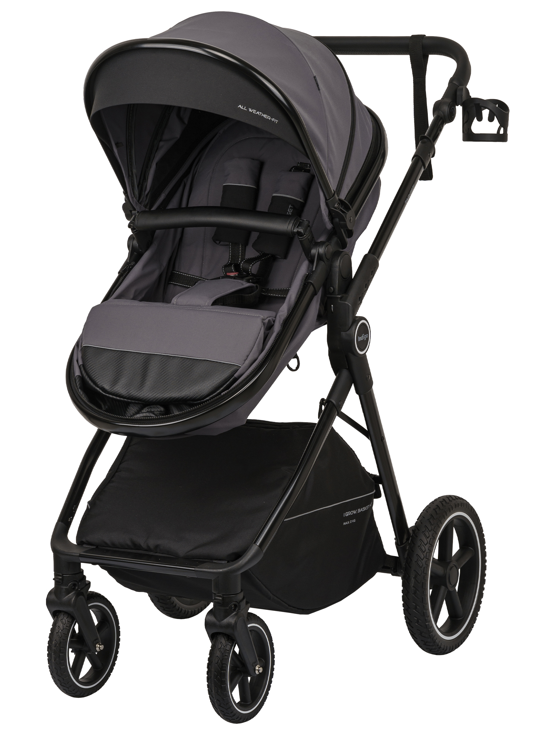 Коляска трансформер Indigo TARGET 3в1 серый - фото 23